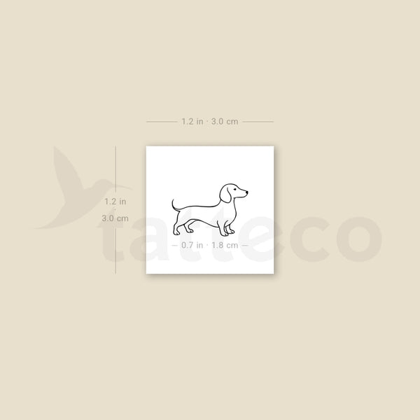 Sausage Dog Temporary Tattoo - Set of 3