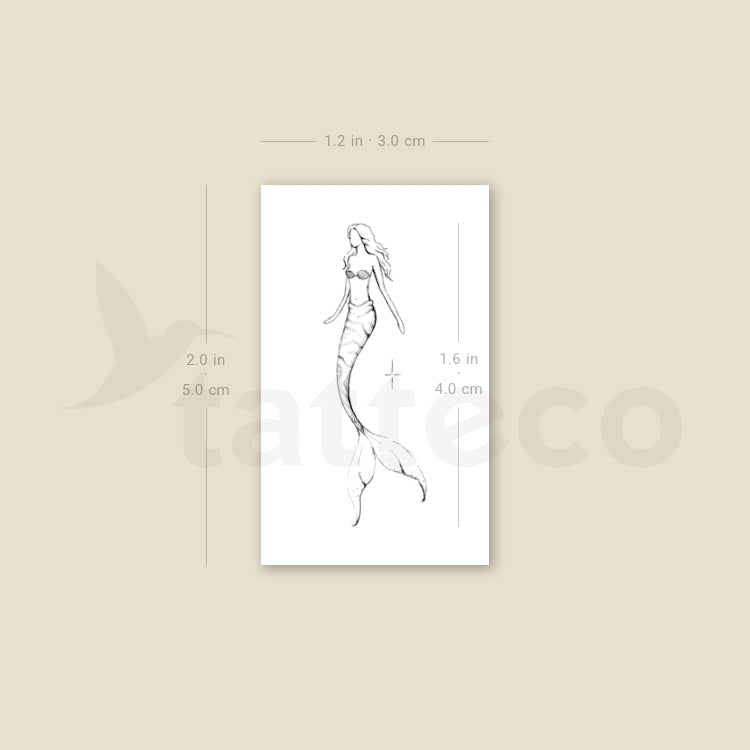 Mermaid Star By Stefano Mazza Temporary Tattoo - Set of 3