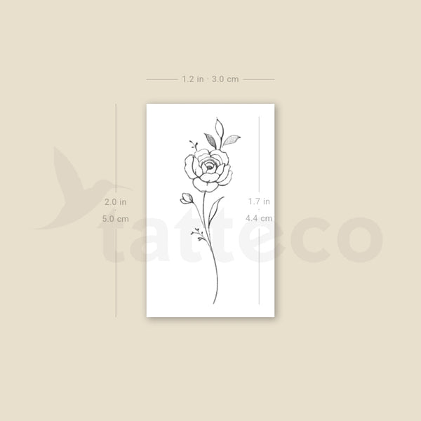 Peony By Stefano Mazza Temporary Tattoo - Set of 3