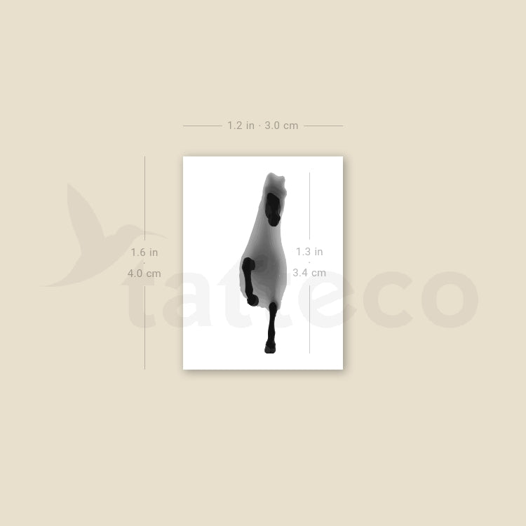 Blurred Horse Temporary Tattoo - Set of 3