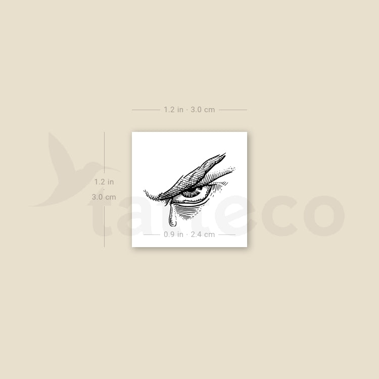Small Fallen Angel's Crying Eye Temporary Tattoo - Set of 3