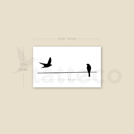 Birds On A Wire Temporary Tattoo - Set of 3