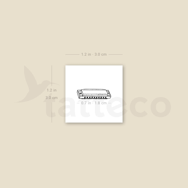 Harmonica Temporary Tattoo - Set of 3