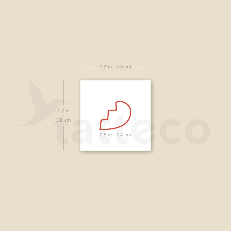 Left Broken Heart Temporary Tattoo - Set of 3