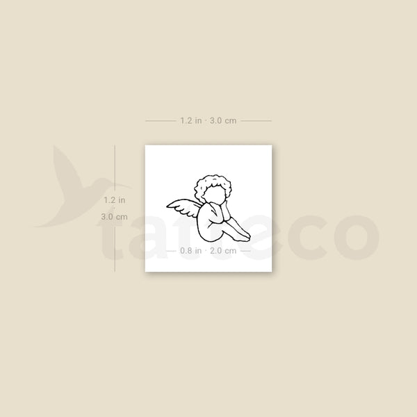 Tiny Faceless Cherub Temporary Tattoo - Set of 3