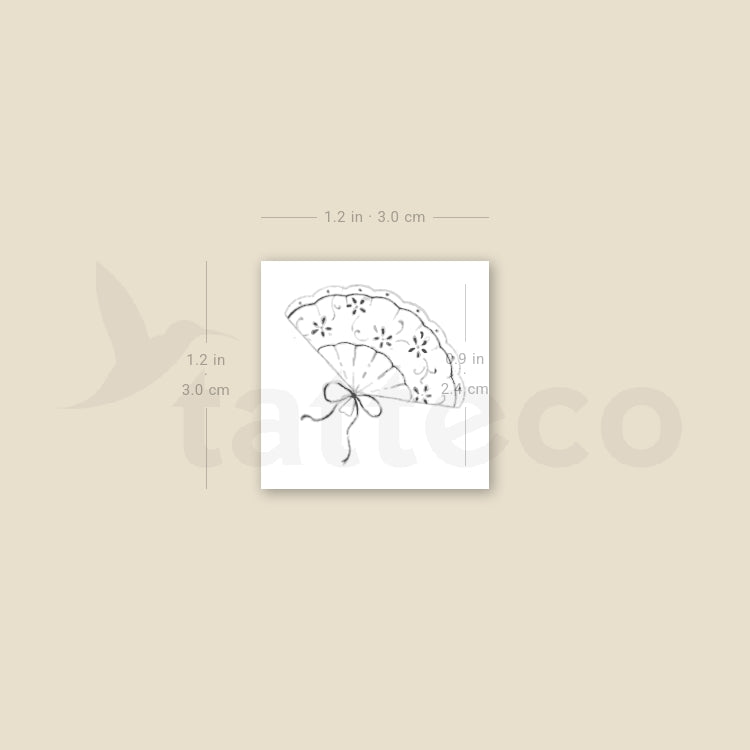 Small Hand Fan By Stefano Mazza Temporary Tattoo - Set of 3