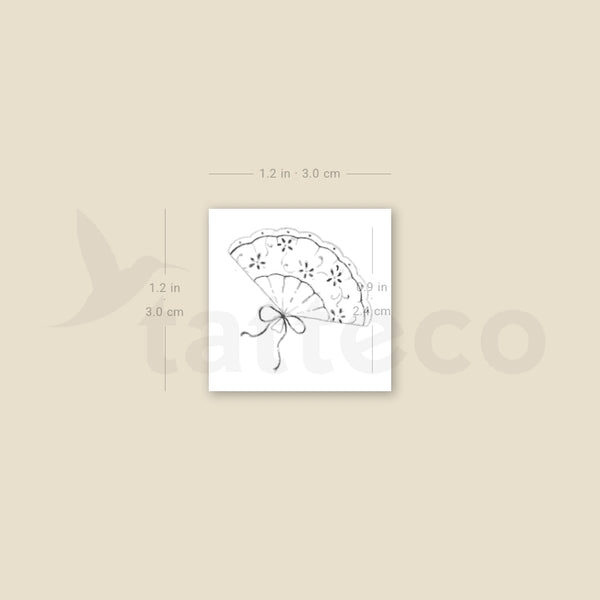 Small Hand Fan By Stefano Mazza Temporary Tattoo - Set of 3