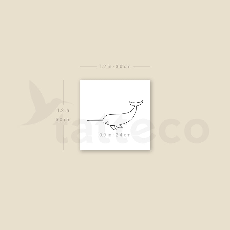 Narwhal Temporary Tattoo - Set of 3