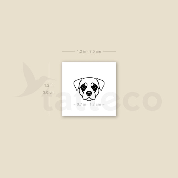 Rottweiler Face Temporary Tattoo - Set of 3