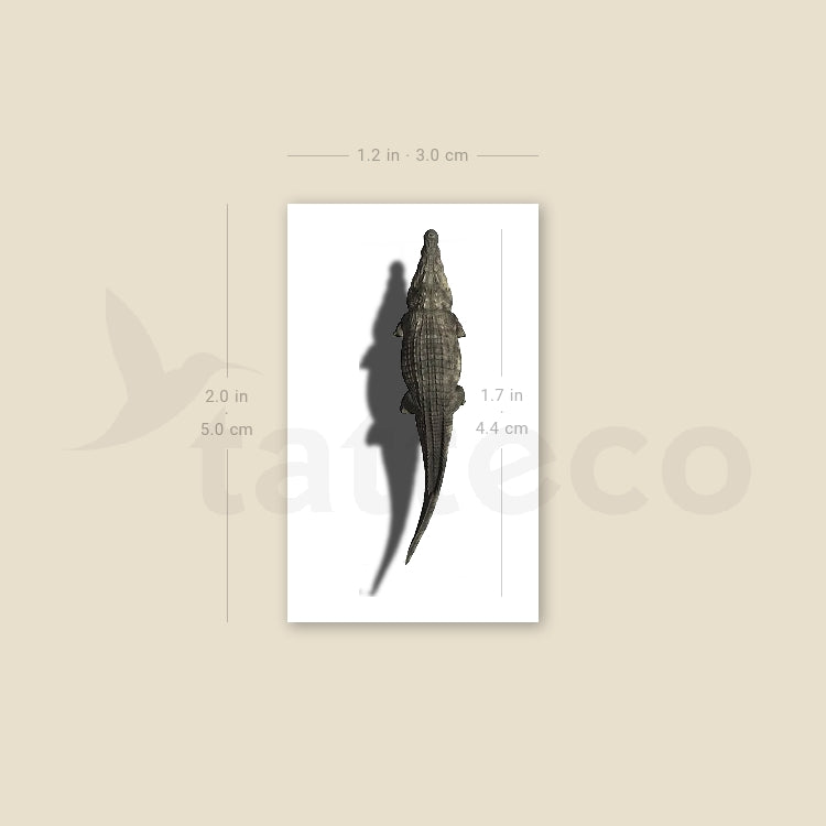 Crocodile And Shadow Temporary Tattoo - Set of 3