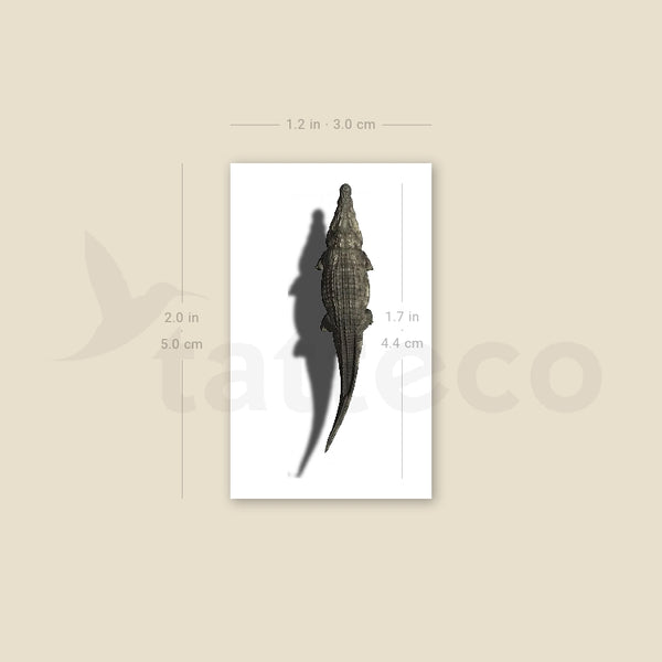 Crocodile And Shadow Temporary Tattoo - Set of 3
