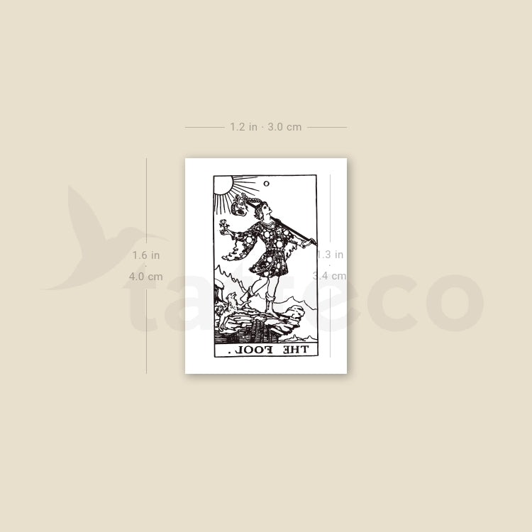 Tatuaje temporal de la carta del tarot "El Loco" (juego de 3)