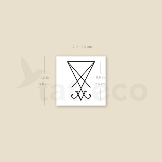 The Sigil Of Lucifer Temporary Tattoo - Set of 3