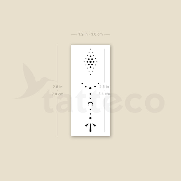 Finger Composition 1 Temporary Tattoo - Set of 3