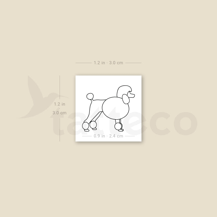 Poodle Temporary Tattoo - Set of 3