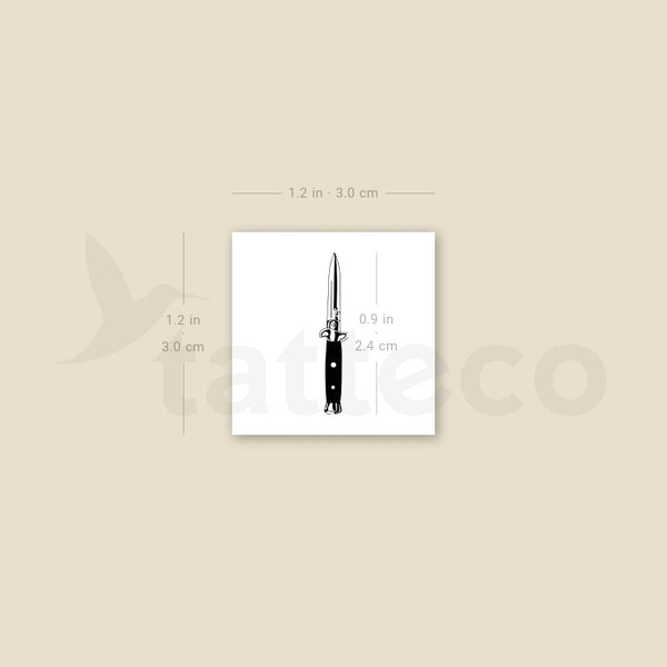 Stiletto Automatic Knife Temporary Tattoo - Set of 3