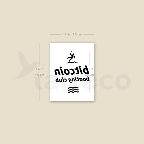 Bitcoin Boating Club Temporary Tattoo - Set of 3