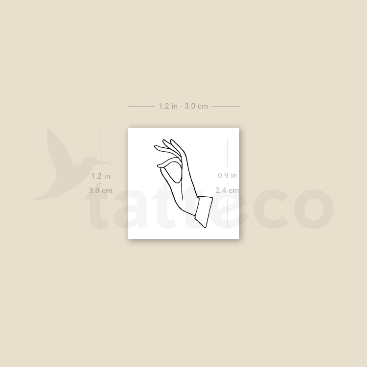 Tatuaje temporal Vitarka Mudra - Juego de 3