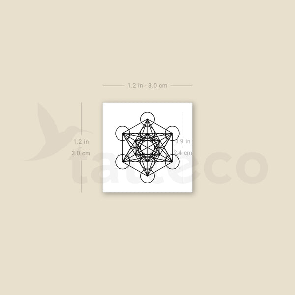 Small Metatron's Cube Temporary Tattoo - Set of 3