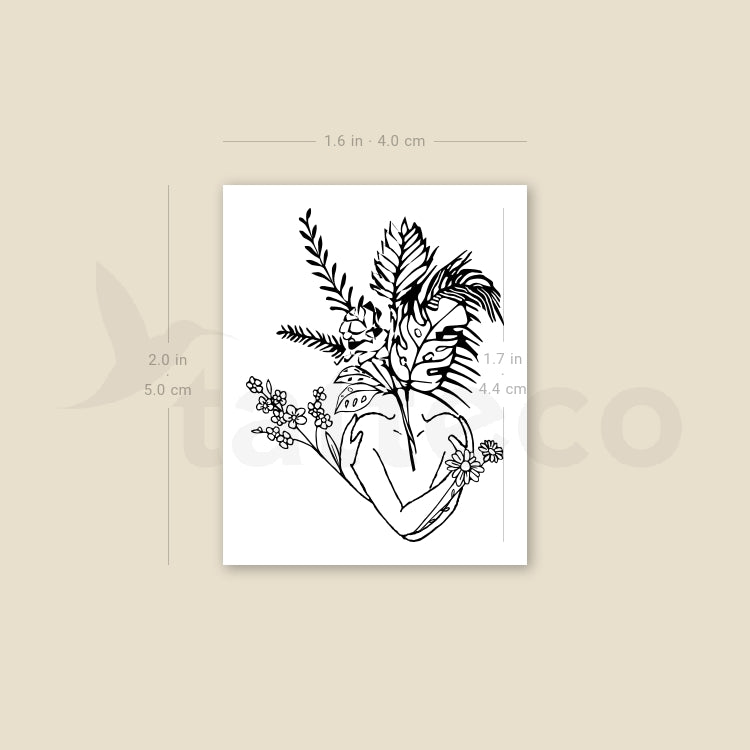 Tatuaje temporal de flor - Juego de 3