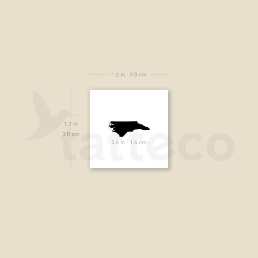 North Carolina Map Temporary Tattoo - Set of 3