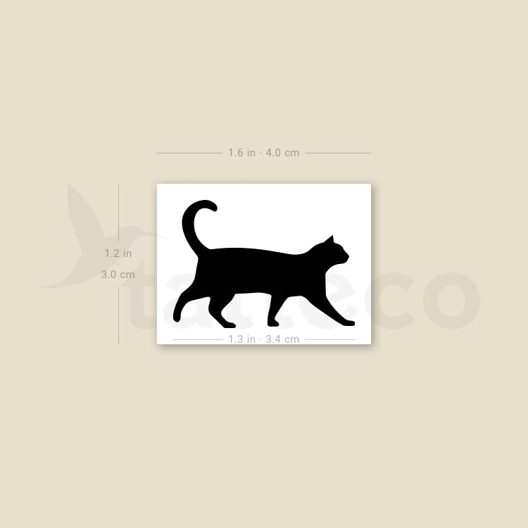 Walking Cat Temporary Tattoo - Set of 3