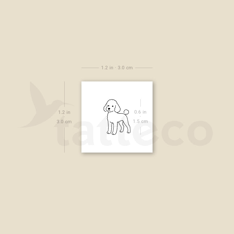 Miniature Poodle Temporary Tattoo - Set of 3