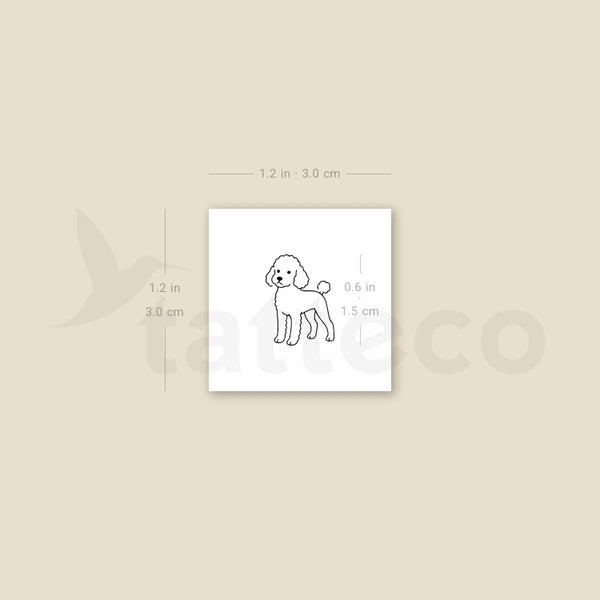 Miniature Poodle Temporary Tattoo - Set of 3
