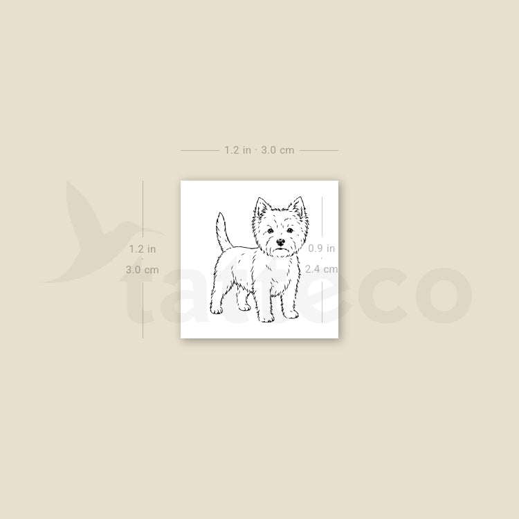 West Highland White Terrier Temporary Tattoo - Set of 3