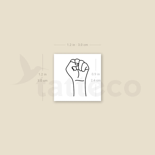 Sign Language S Temporary Tattoo - Set of 3