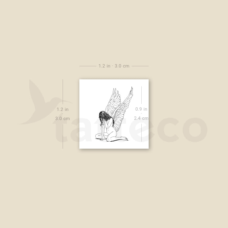 Crying Angel Temporary Tattoo - Set of 3