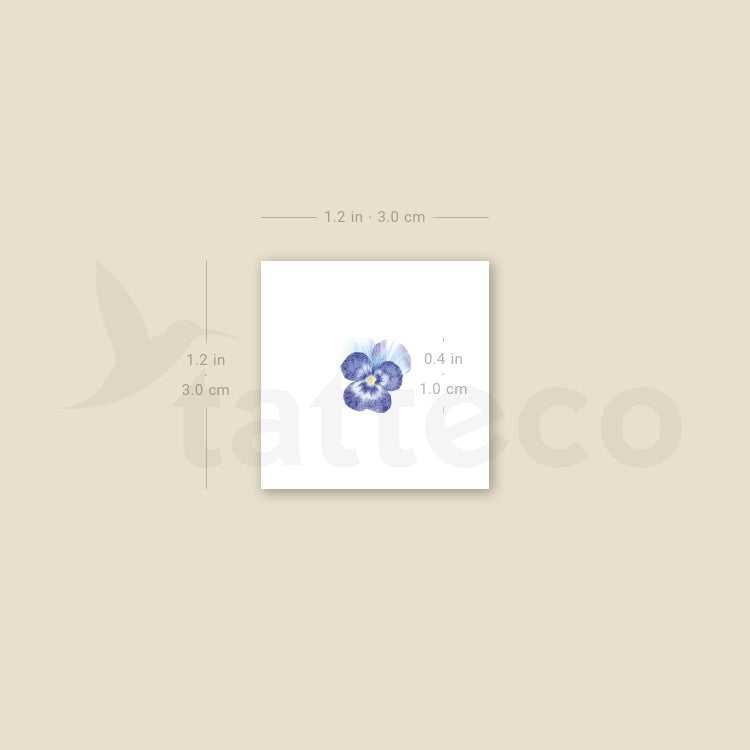 Tatuaje temporal de pensamiento azul pequeño - Juego de 3