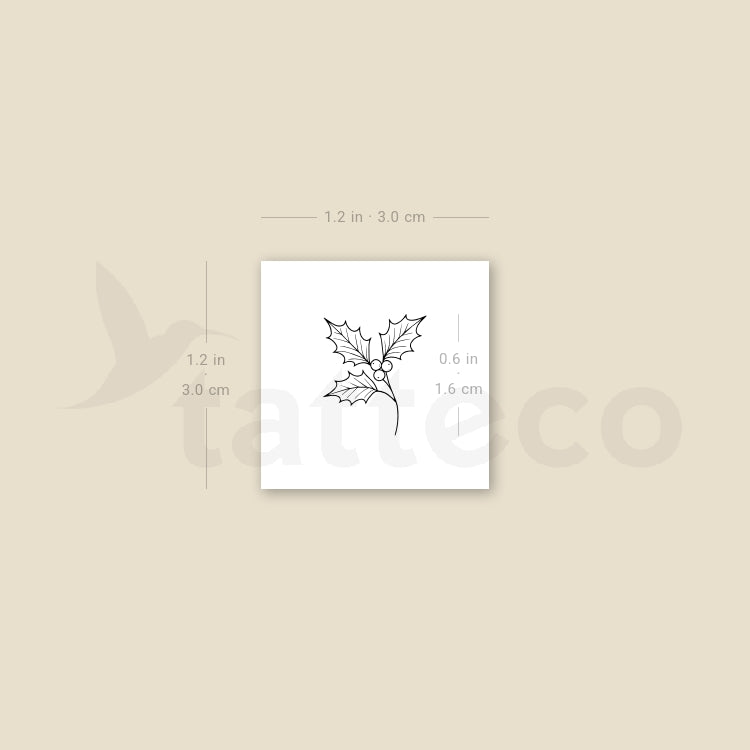 Fine Line Holly Temporary Tattoo - Set of 3