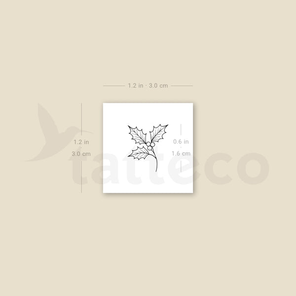 Fine Line Holly Temporary Tattoo - Set of 3