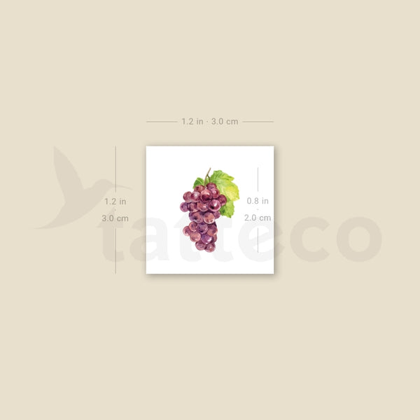 Watercolor Grapes Temporary Tattoo - Set of 3