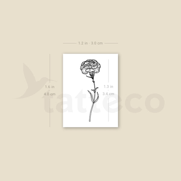 Carnation Temporary Tattoo - Set of 3