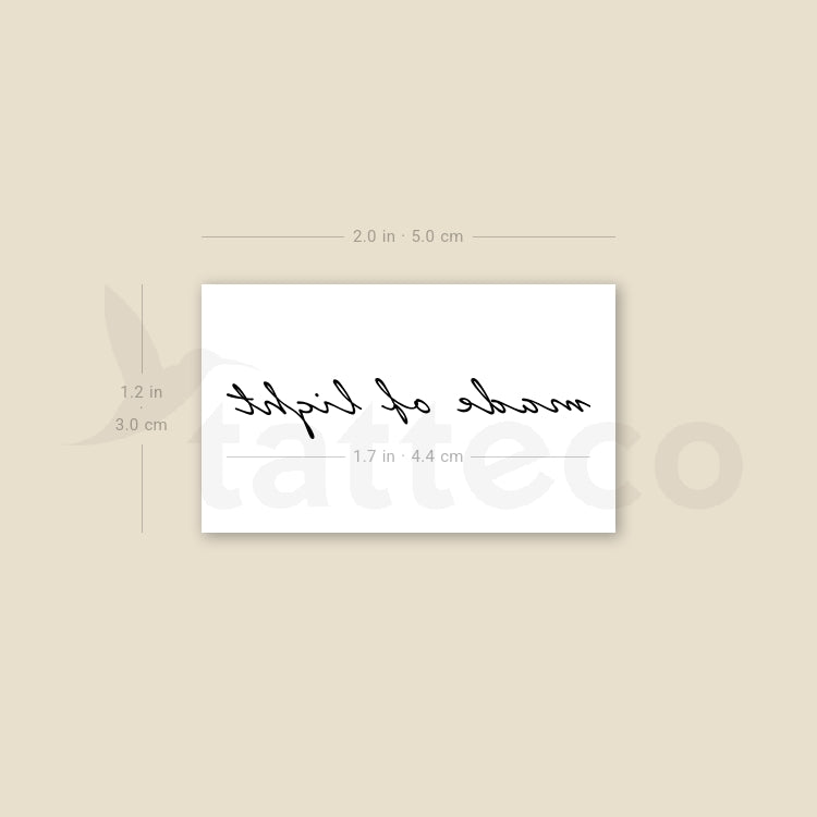 Made Of Light Temporary Tattoo - Set of 3