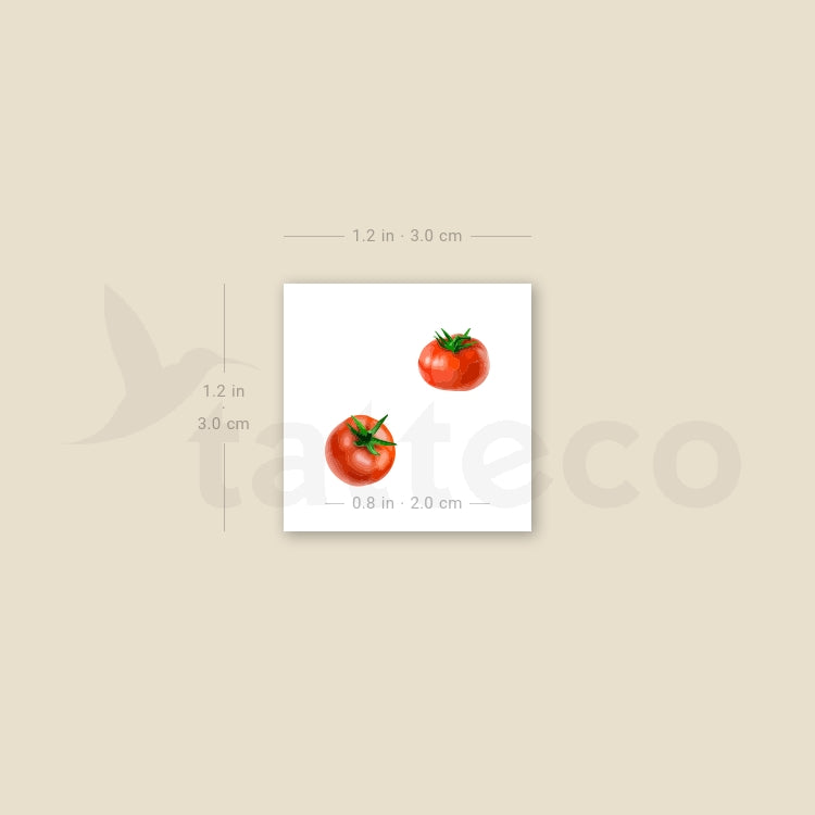 Tomato Couple Temporary Tattoo - Set of 3