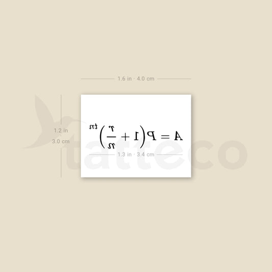 Compound Interest Formula Temporary Tattoo - Set of 3