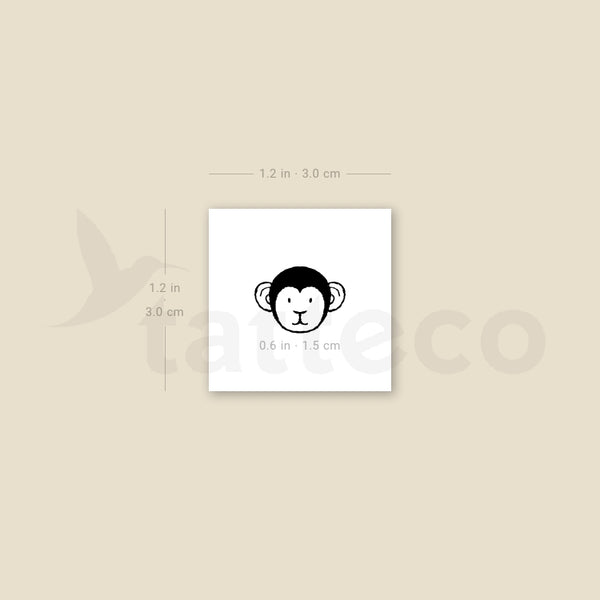 Little Monkey Face Temporary Tattoo - Set of 3