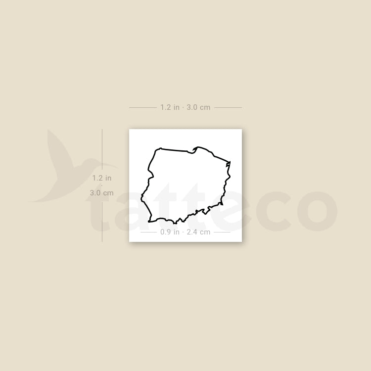 Poland Map Outline Temporary Tattoo - Set of 3