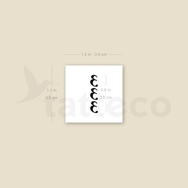 Vertical 333 Temporary Tattoo - Set of 3