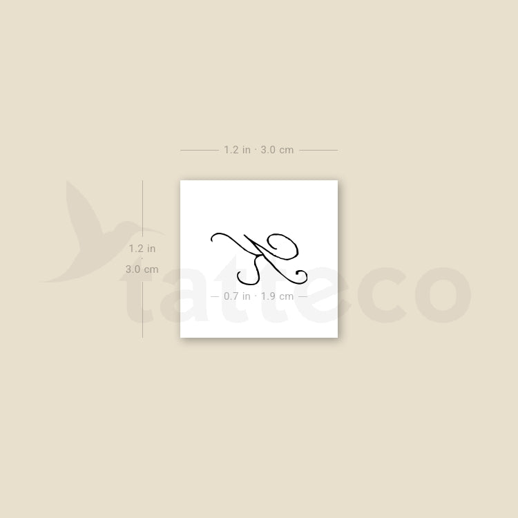 Script  K Temporary Tattoo - Set of 3