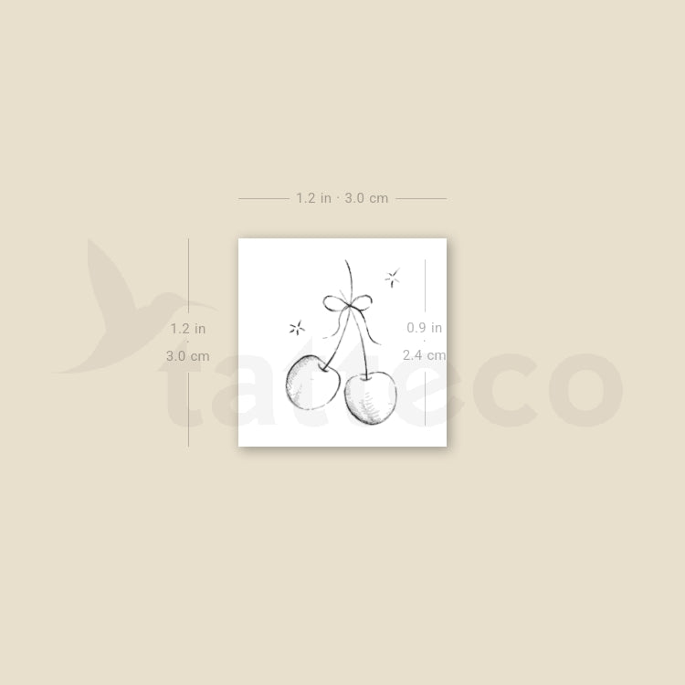Cherries By Stefano Mazza Temporary Tattoo - Set of 3