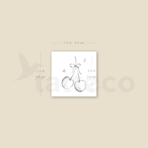 Cherries By Stefano Mazza Temporary Tattoo - Set of 3
