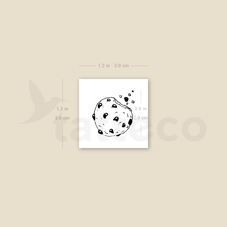 Chocolate Chip Cookie Temporary Tattoo - Set of 3
