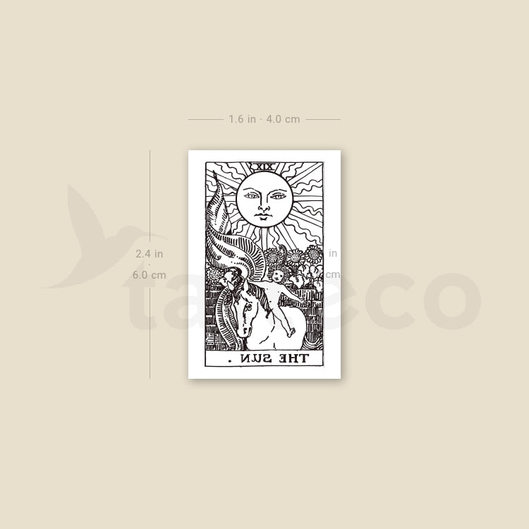 The Sun Tarot Card Temporary Tattoo - Set of 3