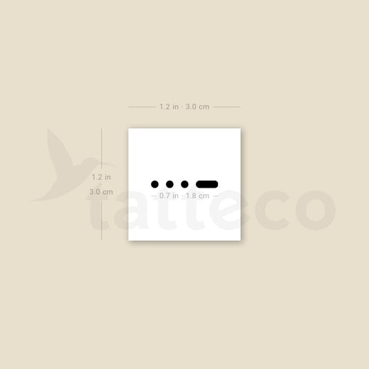 Morse B Temporary Tattoo - Set of 3