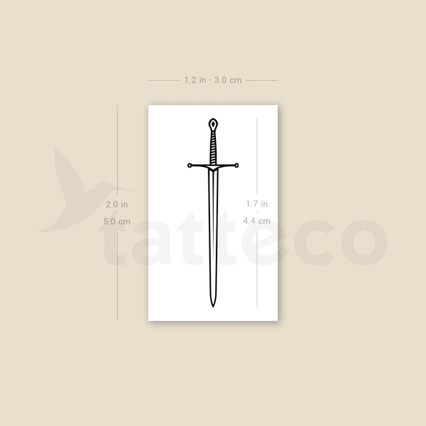 Fine Line Sword Temporary Tattoo - Set of 3
