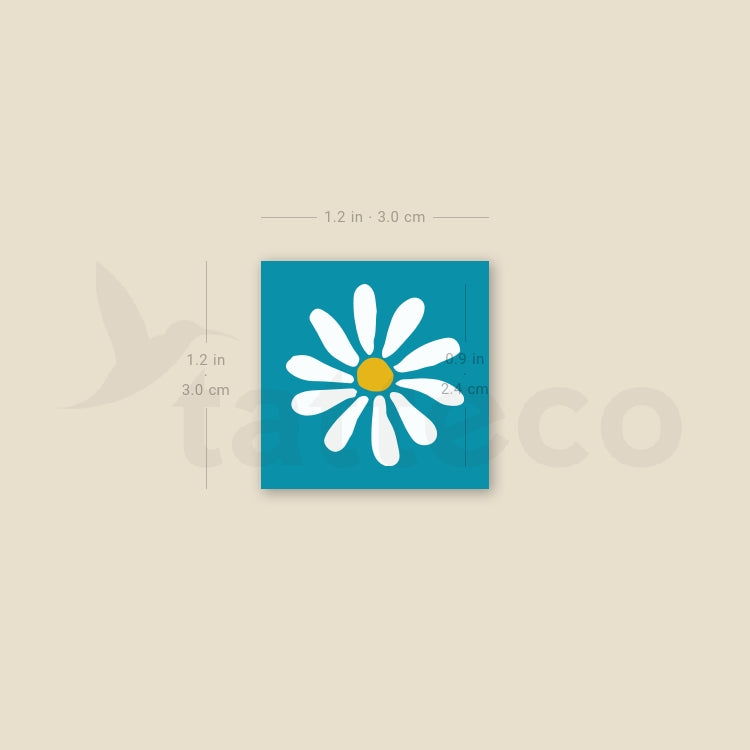 White Daisy Temporary Tattoo - Set of 3